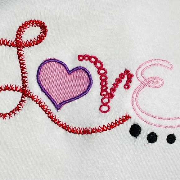 Women’s PINK & WHITE LOVE PJ’s | size 8-10 - Picture 3 of 9